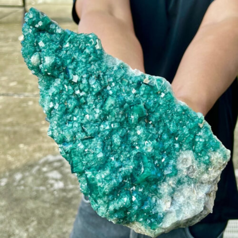 3.9LB Natural Green Fluorite Crystal Cluster Mineral Specimen